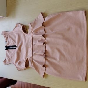 Charlotte Russe nude peplum mini dress